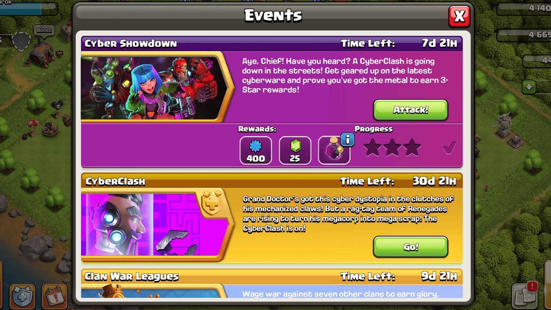 Rewards offered in the challenge (Image via Supercell)